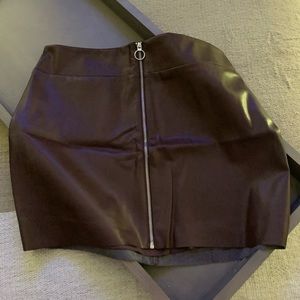 Chocolate Vegan Leather Mini Skirt